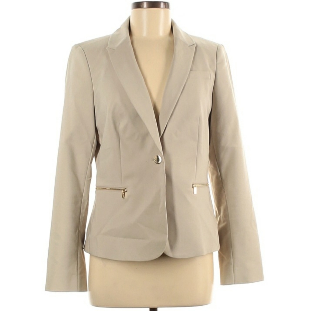New Calvin Klein Cotton/Khaki Blazer